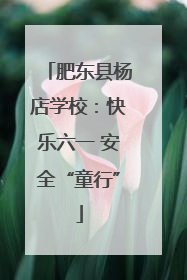 肥东县杨店学校：快乐六一 安全“童行”