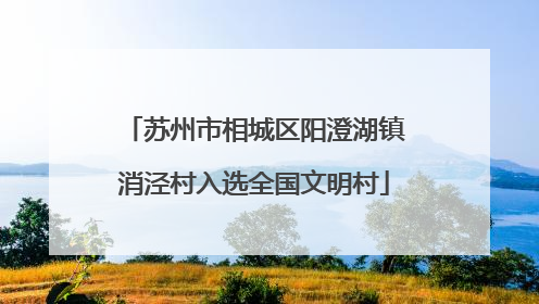苏州市相城区阳澄湖镇消泾村入选全国文明村