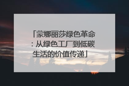 蒙娜丽莎绿色革命：从绿色工厂到低碳生活的价值传递