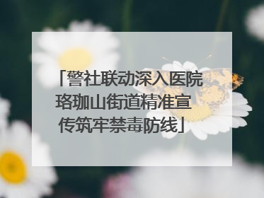 警社联动深入医院 珞珈山街道精准宣传筑牢禁毒防线