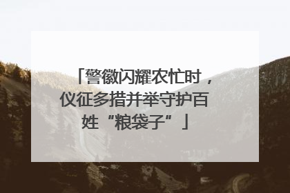 警徽闪耀农忙时，仪征多措并举守护百姓“粮袋子”
