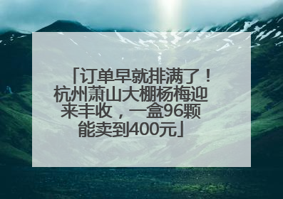 订单早就排满了！杭州萧山大棚杨梅迎来丰收，一盒96颗能卖到400元