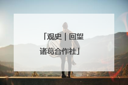 观史｜回望诸葛合作社