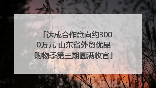 达成合作意向约3000万元 山东省外贸优品购物季第三期圆满收官