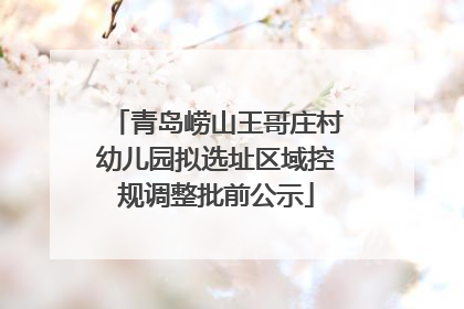 青岛崂山王哥庄村幼儿园拟选址区域控规调整批前公示