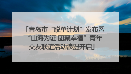 青岛市“脱单计划”发布暨“山海为证 团聚幸福”青年交友联谊活动浪漫开启