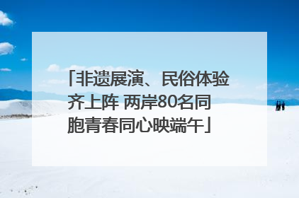 非遗展演、民俗体验齐上阵 两岸80名同胞青春同心映端午