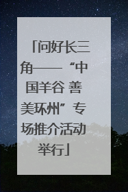 问好长三角——“中国羊谷 善美环州”专场推介活动举行