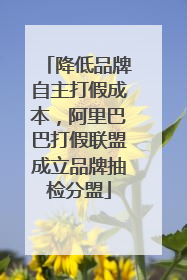 降低品牌自主打假成本，阿里巴巴打假联盟成立品牌抽检分盟