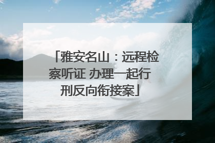 雅安名山：远程检察听证 办理一起行刑反向衔接案
