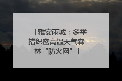 雅安雨城：多举措织密高温天气森林“防火网”