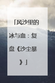 风沙里的冰与血：复盘《沙尘暴》