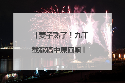 麦子熟了！九千载稼穑中原回响