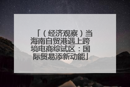 （经济观察）当海南自贸港遇上跨境电商综试区：国际贸易添新动能