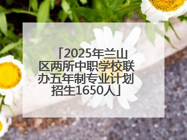 2025年兰山区两所中职学校联办五年制专业计划招生1650人