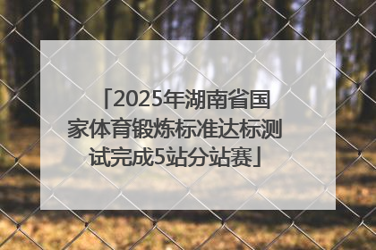 2025年湖南省国家体育锻炼标准达标测试完成5站分站赛