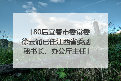 80后宜春市委常委徐云涌已任江西省委副秘书长、办公厅主任
