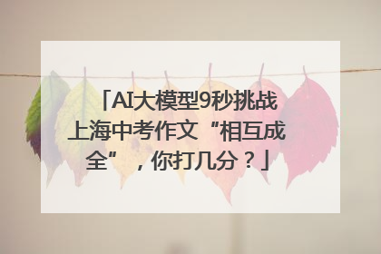AI大模型9秒挑战上海中考作文“相互成全”，你打几分？
